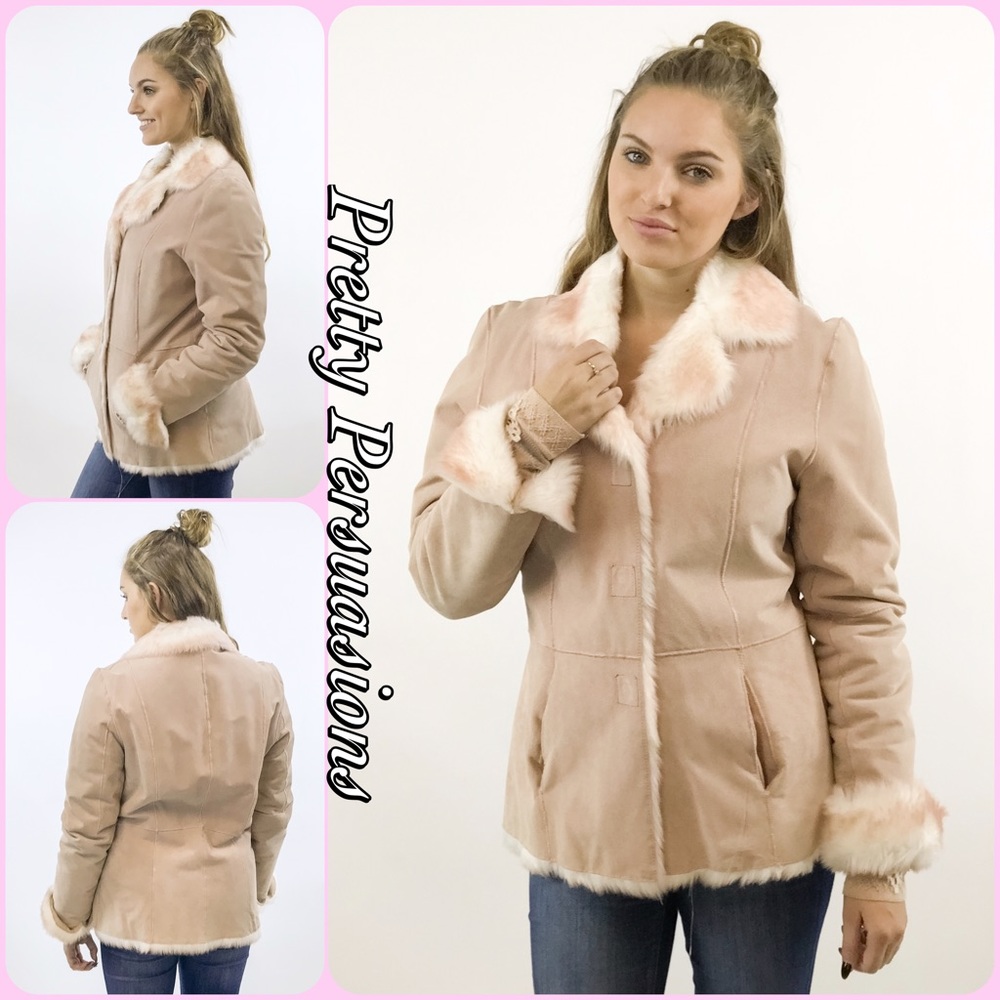 Vintage 90's Faux Fux Lined Leather Jacket
